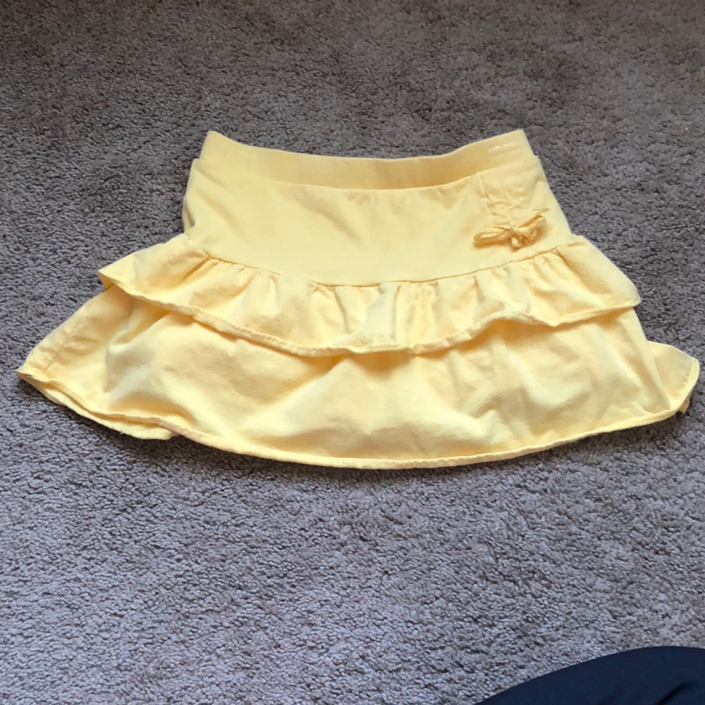 SO Skirt Girls Size Small 8 Yellow Ruffles Elastic Waist